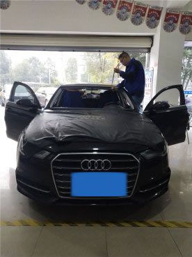 <b>A6L前档风玻璃更换加贴膜--成都福耀玻璃羊犀店</b>